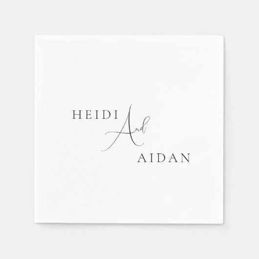 Heidi Hedendaags Script Modern Elegant Wedding Servet (Voorkant)