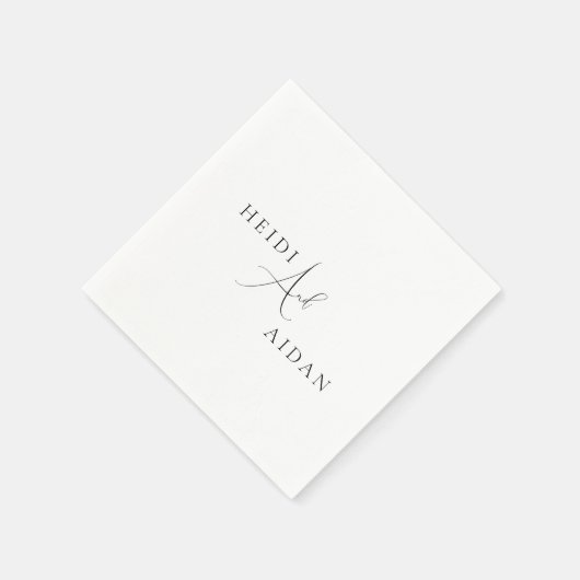 Heidi Hedendaags Script Modern Elegant Wedding Servet (Hoek)
