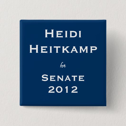 Heidi Heitkamp voor senaat Vierkante Button 5,1 Cm (Voorkant)