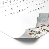 HEIDI Mountain Wildflower-huwelijksakte Pos Poster (Hoek)