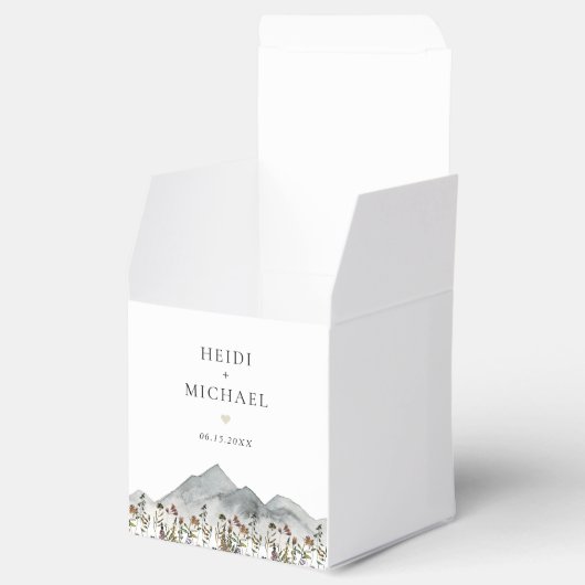 HEIDI Muted Tone Boho Wildflower Bruiloft Bedankdoosjes (Geopend)