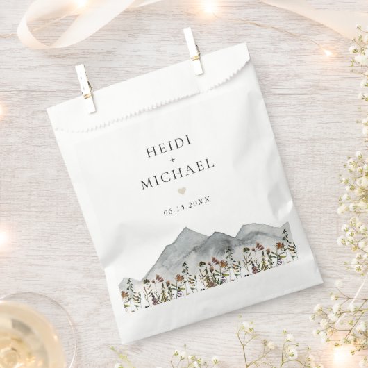 HEIDI Muted Tone Boho Wildflower Bruiloft Bedankzakje (Geknipt)