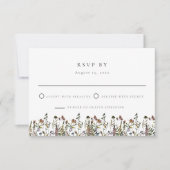 HEIDI Muted Waterverf Wildflower Wedding RSVP Kaart (Voorkant)