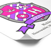 Heidi-naam betekent eenhoorn letter H crest poster (Hoek)