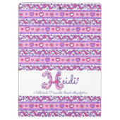 Heidi naam betekent harten letter H klembord (Achterkant)