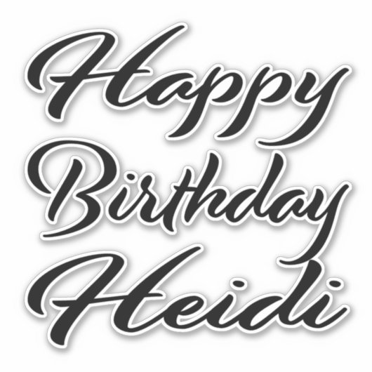 Heidi Name Vorname black Sticker Geburtstag (Voorkant)