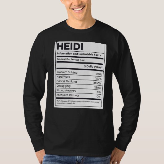 Heidi Nutrition Informatie Probleem oplossen Hard T-shirt (Voorkant)