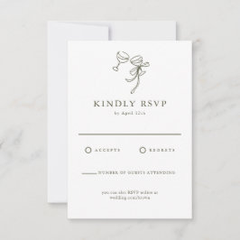 HEIDI Olijfgroene Trouw RSVP Kaart