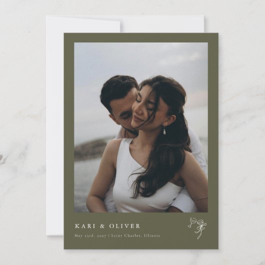 HEIDI Olive Fotobruiloft Save The Date (Voorkant)