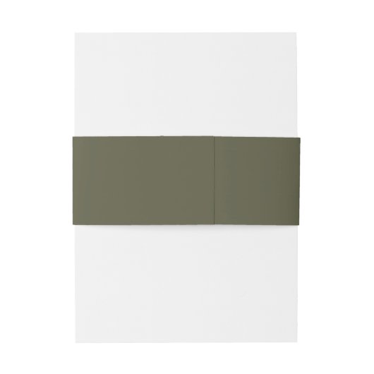HEIDI Olive Green Invitation Belly Band Uitnodigingen Wikkel (Achterkant Voorbeeld)