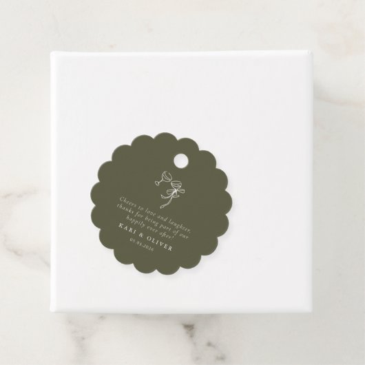HEIDI Olive Green Wedding Bedankjes Labels (In situ)