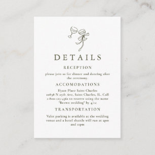 HEIDI Olive Green Wedding Enclosure Kaart