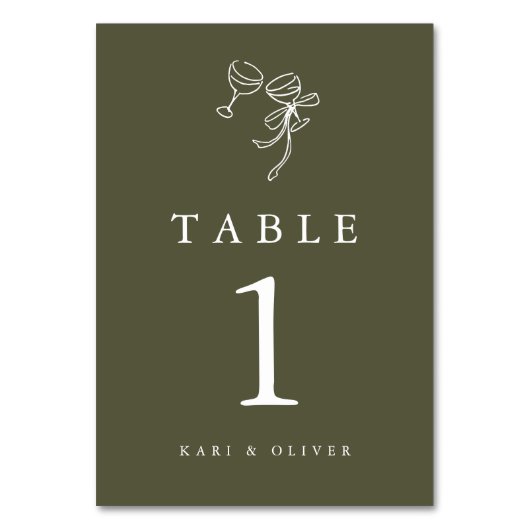 HEIDI Olive Green Wedding Kaart (Achterkant)