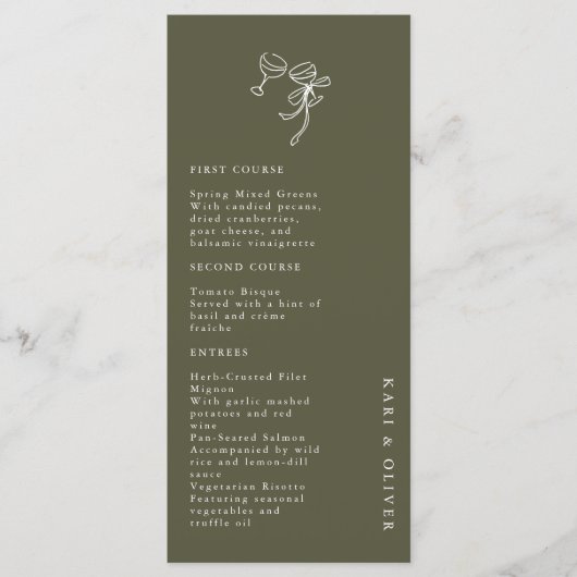 HEIDI Olive Green Wedding Uitnodiging (Voorkant)