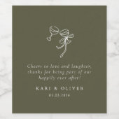 HEIDI Olive Green Wedding Wijn Etiket (Enkel label)