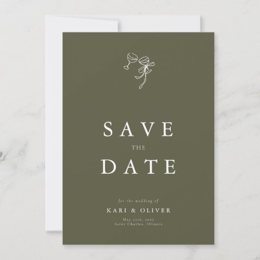 HEIDI Olive Wedding Save The Date (Voorkant)