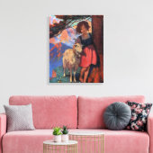 Heidi op de Meadow met haar geit Canvas Afdruk (Insitu (Woonkamer))