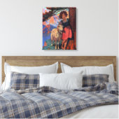 Heidi op de Meadow met haar geit Canvas Afdruk (Insitu (Slaapkamer))