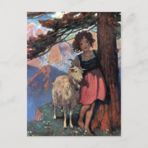 Heidi op een bergtop van Jessie Willcox Smith Briefkaart