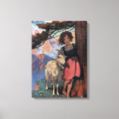 Heidi op een bergtop van Jessie Willcox Smith Canvas Afdruk (Voorkant)