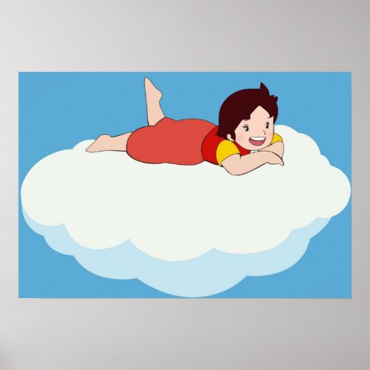 Heidi op een wolk van het meisje uit de Alpen Poster (Voorkant)