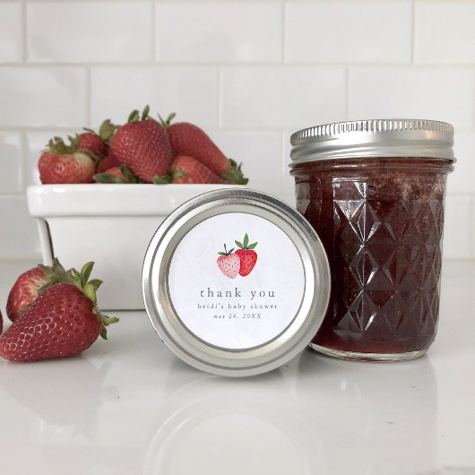 HEIDI Pink Strawberry Jam Baby shower Dank u Ronde Sticker