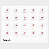 HEIDI Pink Strawberry Jam Baby shower Dank u Ronde Sticker (Vel)