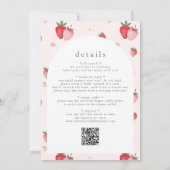 HEIDI QR Berry Sweet Strawberry Meisje Baby shower Kaart (Achterkant)