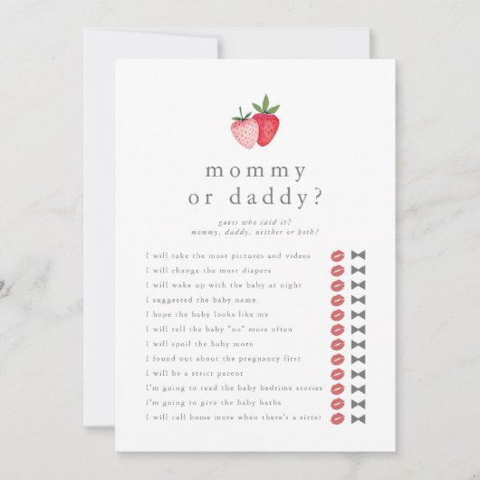 HEIDI raad wie mama papa Baby shower spel Kaart (Voorkant)