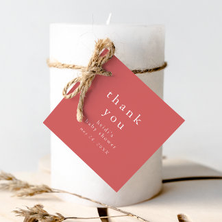 HEIDI Red Boho Rustic Eenvoudig Baby shower Dank u Bedankjes Labels