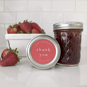 HEIDI Red Boho Uniek Eenvoudig Baby shower Bedankt Ronde Sticker