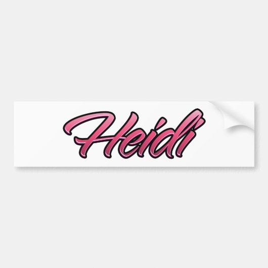 Heidi-rode roze Aufkleber-Sticker Bumpersticker (Voorkant)