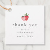 HEIDI Roze Aardbei Meisje Baby shower Dank u Bedankjes Labels (Voorkant)