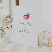 HEIDI Roze Aardbei Meisje Baby shower Kaarten Gesc Reclamebord Met Voetstuk