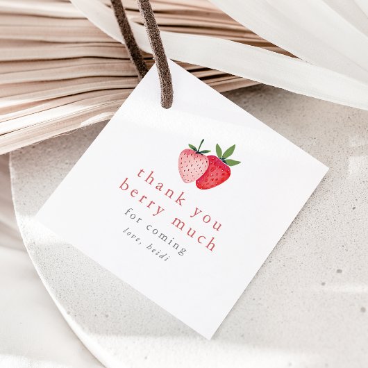 HEIDI Roze Aardbei Meisje Dank u Berry Much Bedankjes Labels