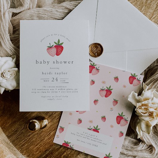 HEIDI Roze Berry Sweet Strawberry Meisje Baby show Kaart