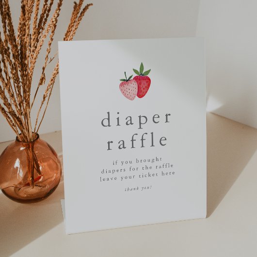 HEIDI Roze Berry Zoet Baby shower Luier Raffle Reclamebord Met Voetstuk