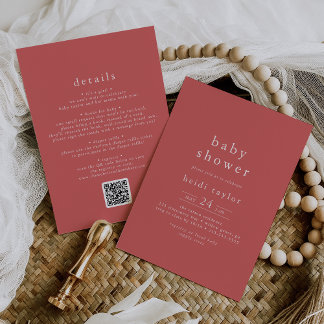 HEIDI rustieke rode zomer Boho QR eenvoudig Baby s Kaart