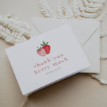 HEIDI Schattige Zomer Aardbei Boho Meisje Berry Mu Bedankkaart<br><div class="desc">Deze schattige zomer aardbei boho meisje bes veel dank u kaart is perfect voor een lente of zomer baby shower of verjaardag. Het unieke boho-design heeft schattige picknick aardbeien in rood, roze en wit. Personaliseer de binnenkant van je bedankbriefjes met jouw naam en een bedankje. U kunt ook de sectie...</div>