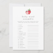 HEIDI Strawberry Baby shower Word Scramble spel Kaart (Voorkant)