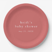 HEIDI Summer Red Boho Modern Eenvoudig Baby shower Papieren Bordje (Voorkant)
