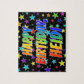 "HEIDI" Voornaam, geun "HAPPY BIRTHDAY" Legpuzzel (Verticaal)