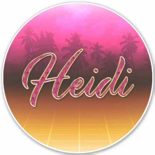 Heidi Vorname Name golden pink Aufkleber Sticker (Voorkant)