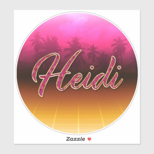 Heidi Vorname Name golden pink Aufkleber Sticker (Vel)