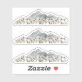 HEIDI Waterverf Bergen & Kleurrijke Wildbloemen Sticker (Vel)