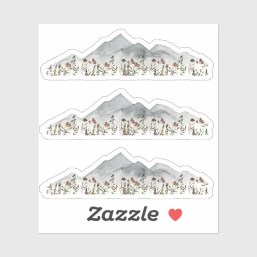 HEIDI Waterverf Bergen & Kleurrijke Wildbloemen Sticker (Vel)