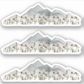 HEIDI Waterverf Bergen & Kleurrijke Wildbloemen Sticker (Voorkant)