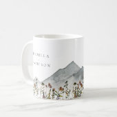 HEIDI Waterverf Wildflower Berg Trouwgeschenk Koffiemok (Voorkant links)