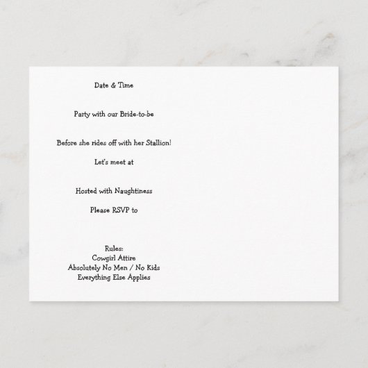 Heidi's Glitter Card Uitnodiging Briefkaart (Achterkant)