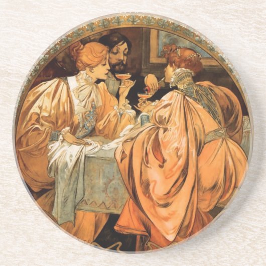  Heidsieck & Co monopole Reims Wijnlabel Zandsteen Onderzetter (Voorkant)